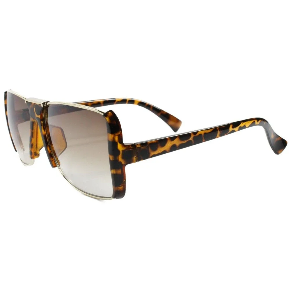 Unique Cool Retro 80s Stylish Fashion Hip Hop Square Sunglasses Tortoise Frame
